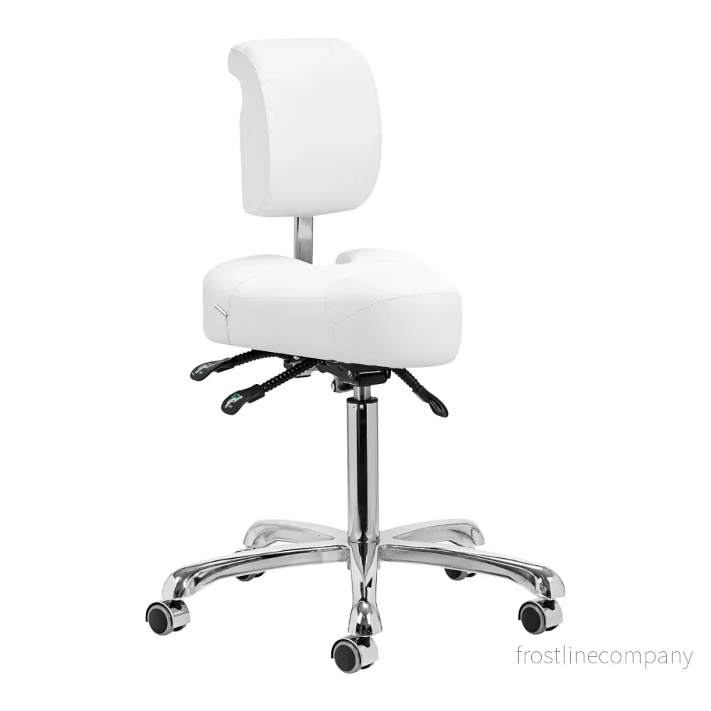 Giovanni 1005 Taburett med Ryggstöd & Tiltbar Sits – Vit Giovanni 1005 Taburett med Ryggstöd & Tiltbar Sits – Vit