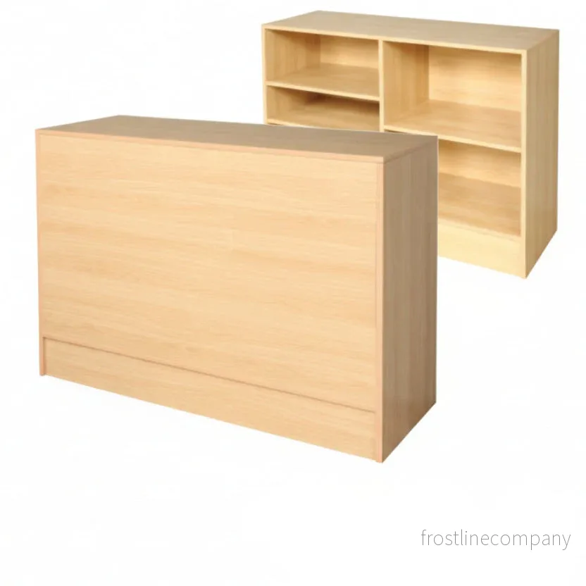 Slimline Disk, stängt modul, med 3 hyllor, lönn, B122 x D46 x H96 cm