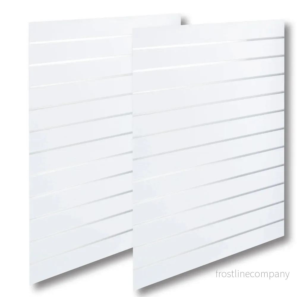 Ribbad panel - Standard (120 x 240 cm) - Vit med aluminiumlister