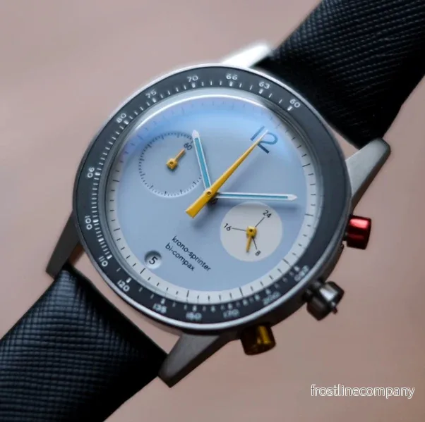 Sportig Kronograf Klocka Herr 32mm Stål – K0112