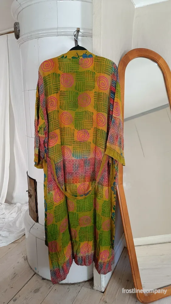 Lång kimono med fickor - vintage silke nr 5 - Bild 3
