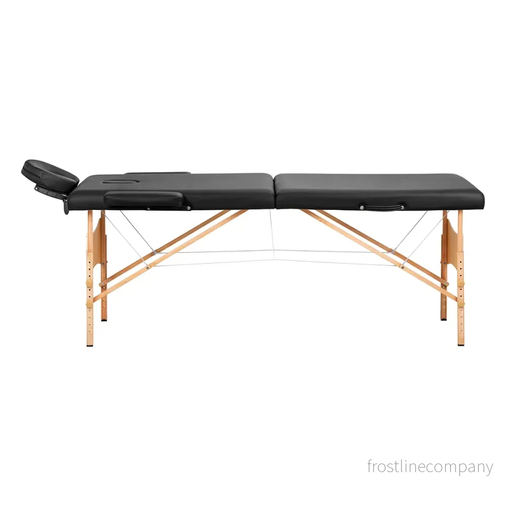 Massagebänk Hopfällbar Trä Balance Lux 2 Zoner Svart - Bild 2