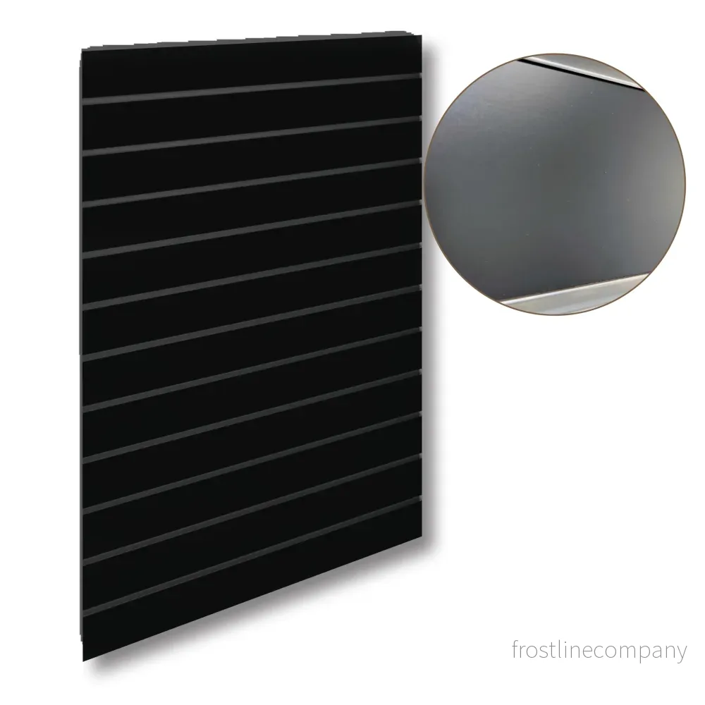 Rillepanel - Standard (120 x 120 cm) - Svart med aluminiumlister i svart