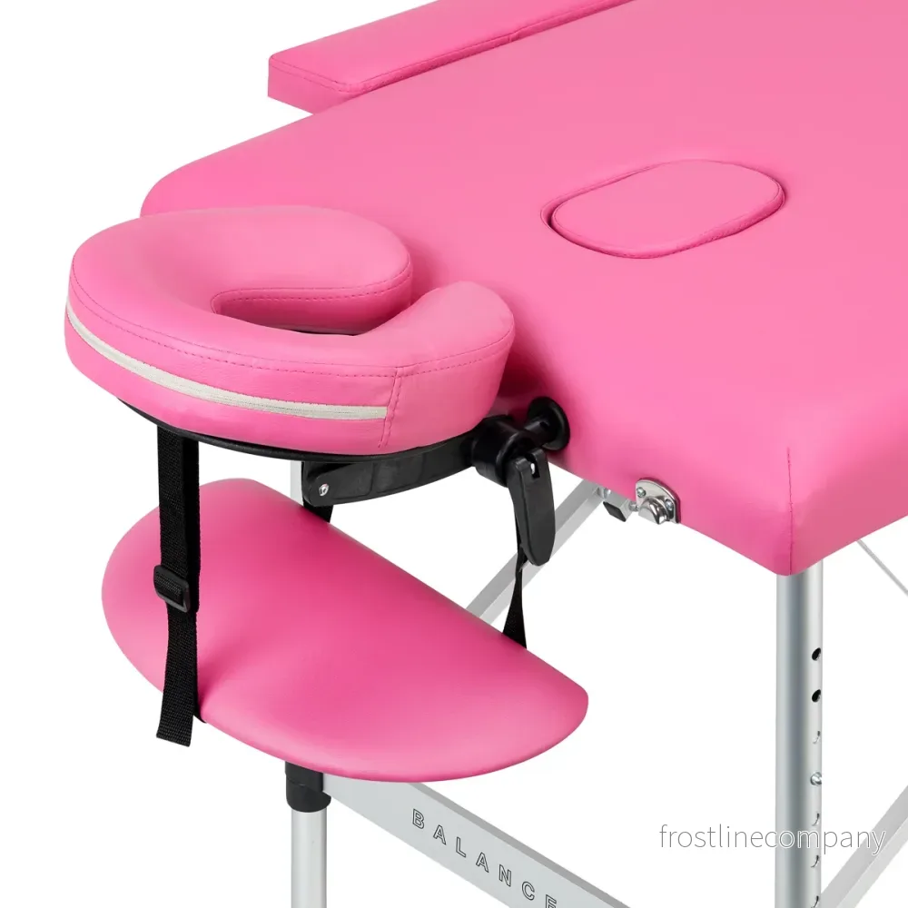Massagebänk Hopfällbar Aluminium Balance 2 Zoner Rosa - Bild 3