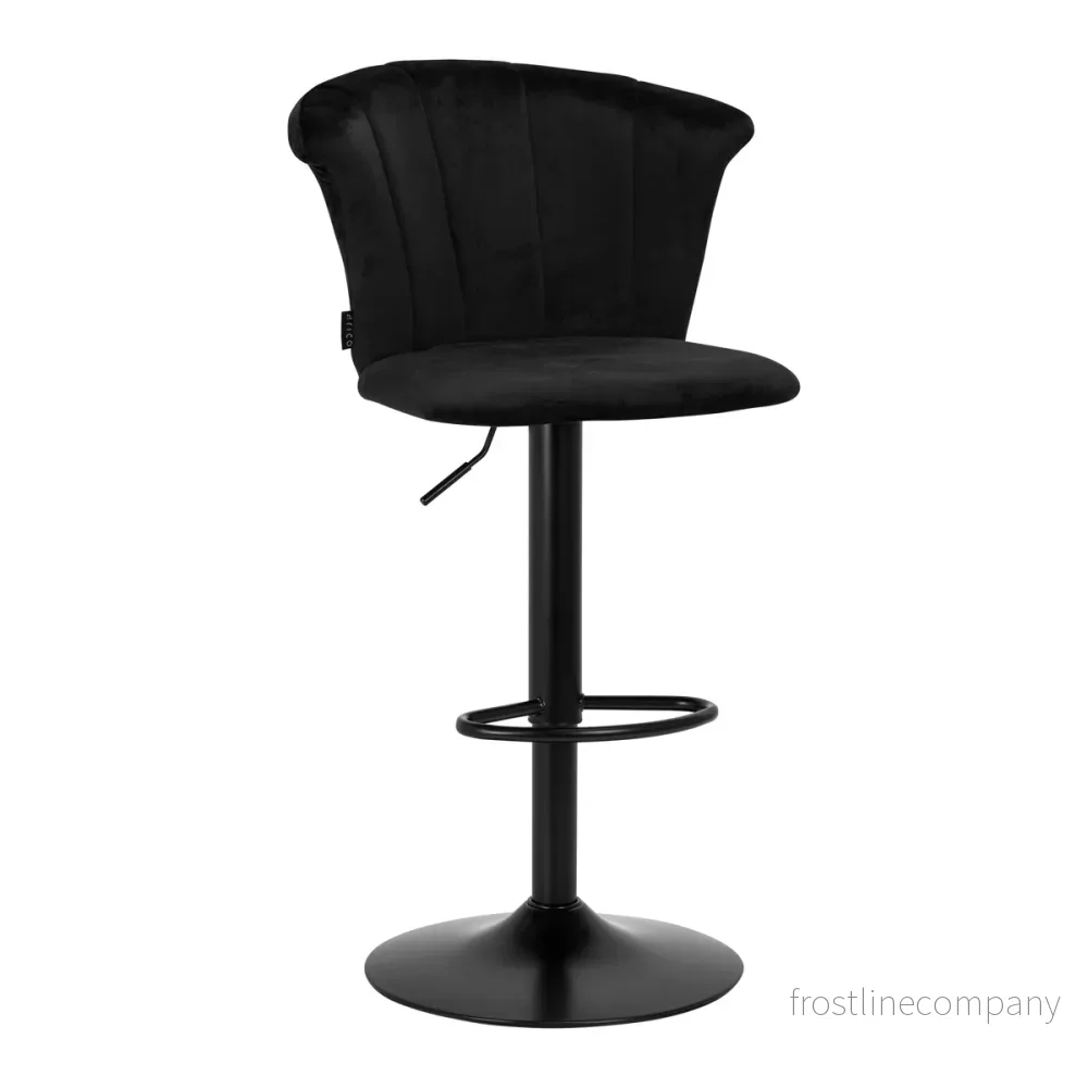 Barstol med ryggstöd 4Rico QS-B801 Sammet – Svart Barstol med ryggstöd 4Rico QS-B801 Sammet – Svart