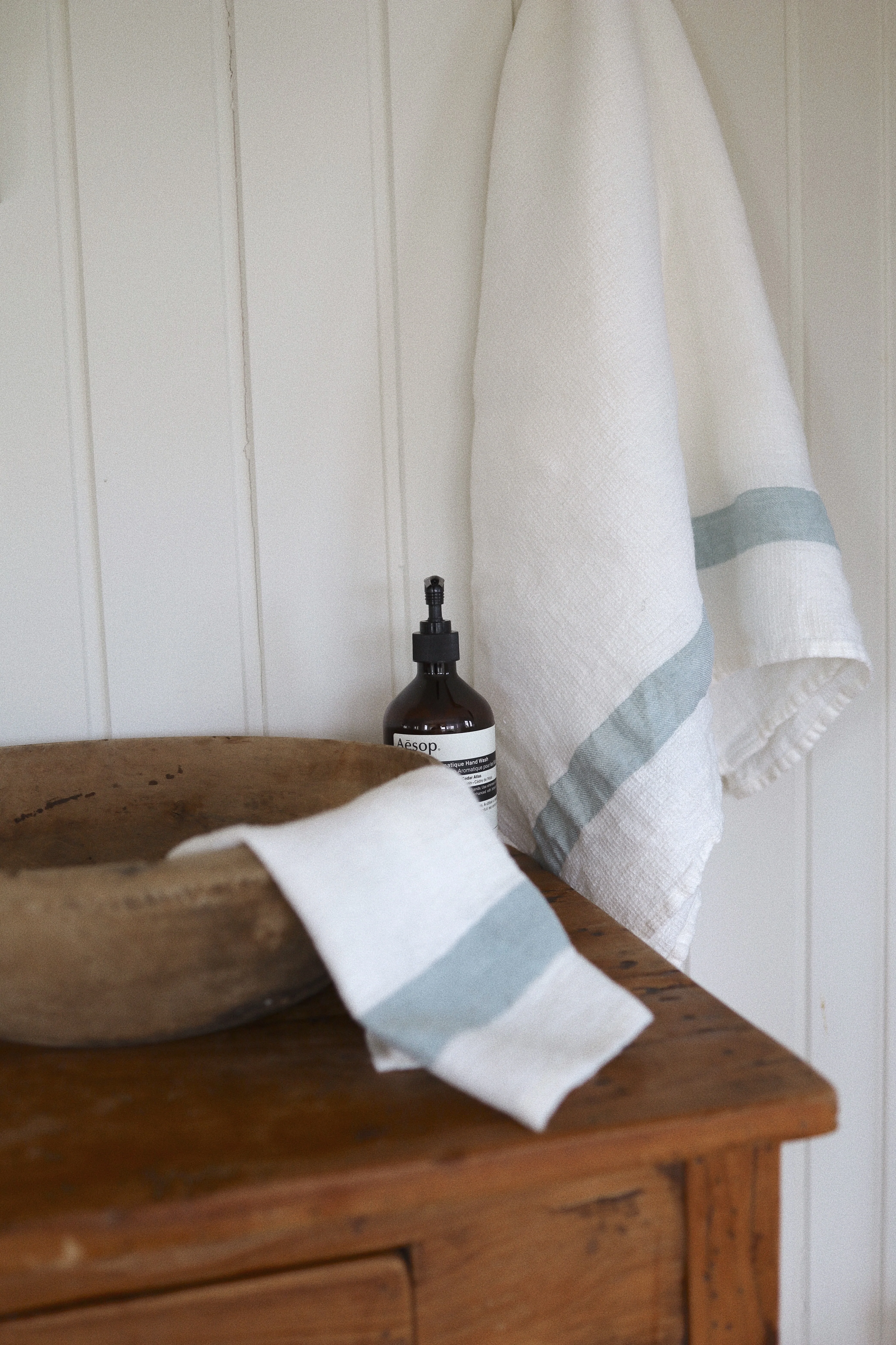 Linen waffle towel - Blue Stripe - Bild 2