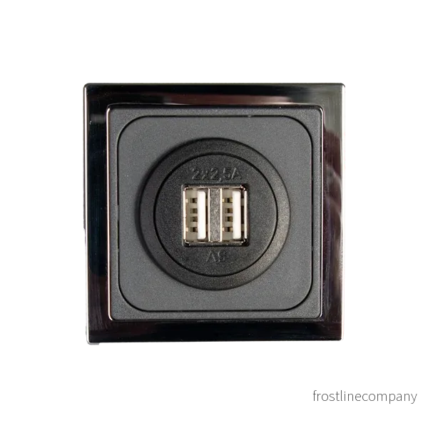 USB UTTAG DUBBELT FÄRG: GRÅ/CHROME