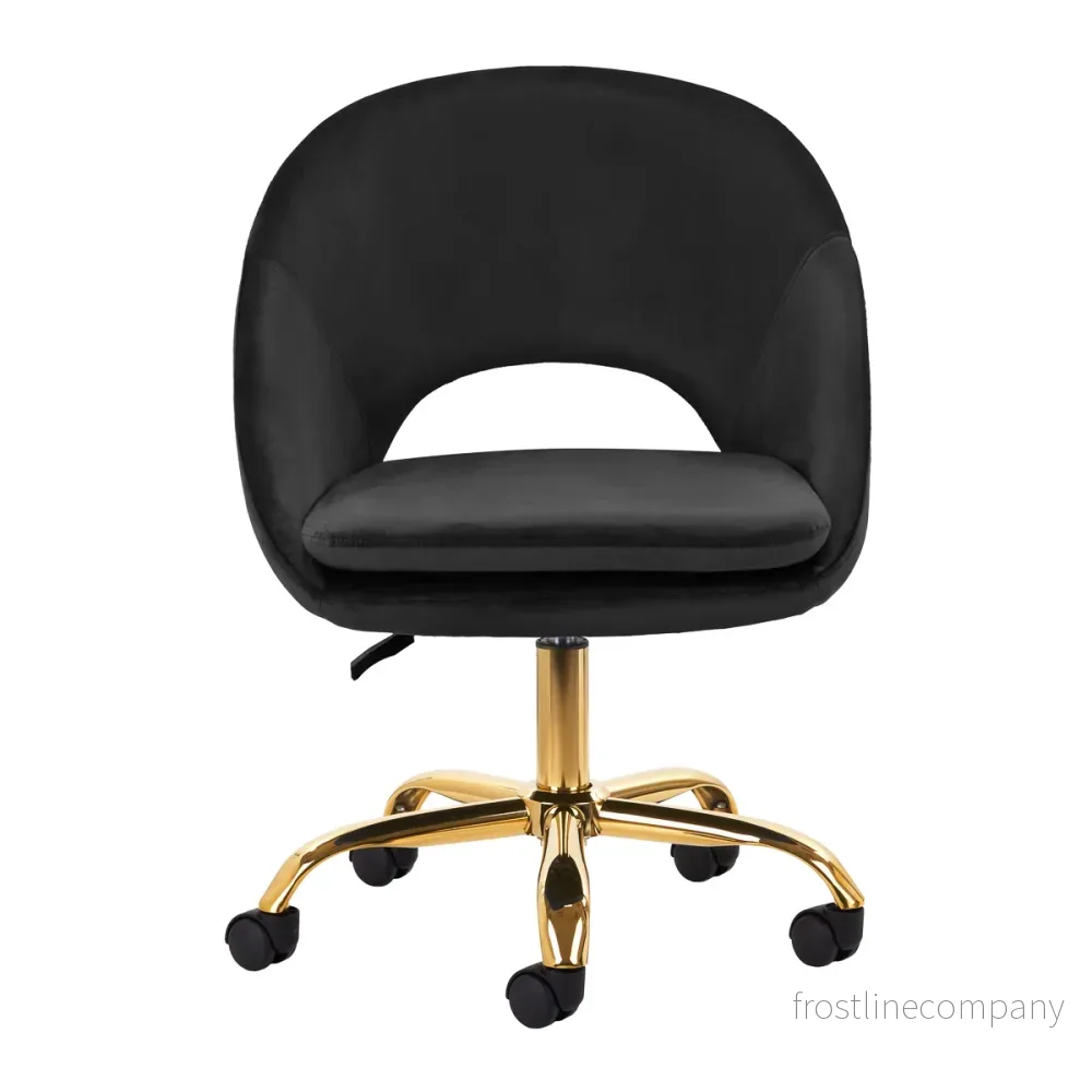 Taburett med hjul 4Rico QS-MF18G i sammet - Svart - Bild 2