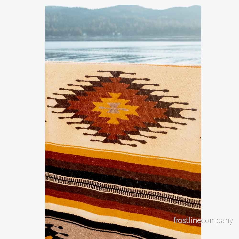 Mexican Blanket Southwest Aztec Diamond | Beige Yellow - Bild 3