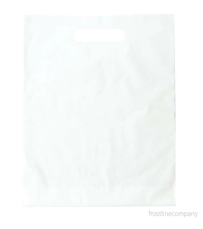 Budget. Plastpåse, vit - Liten (B 25 x D/BF 6 x H 30 cm.), 30 mikron, förpackning med 100 st.