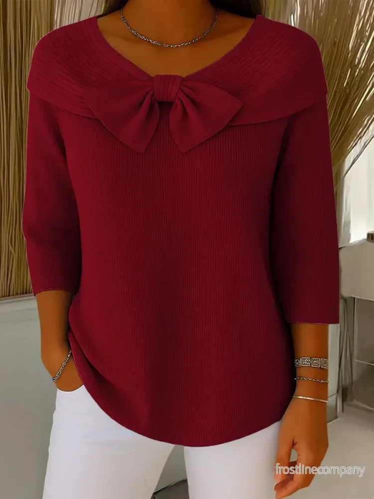 Blus Dam med Rosett - Elegant Topp - Bild 2