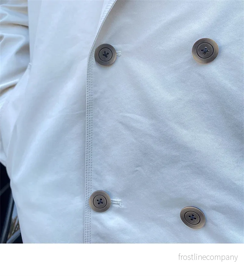 Trenchcoat Herr Mellanlång - Dubbelknäppt Lapel - 65% Bomull - 3 Färger - Bild 3