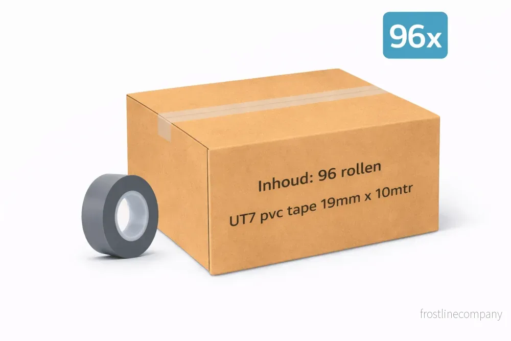 96x MegaTape UT7 PVC-tejp · 19 mm · grå · 10 m rulle - Bild 2