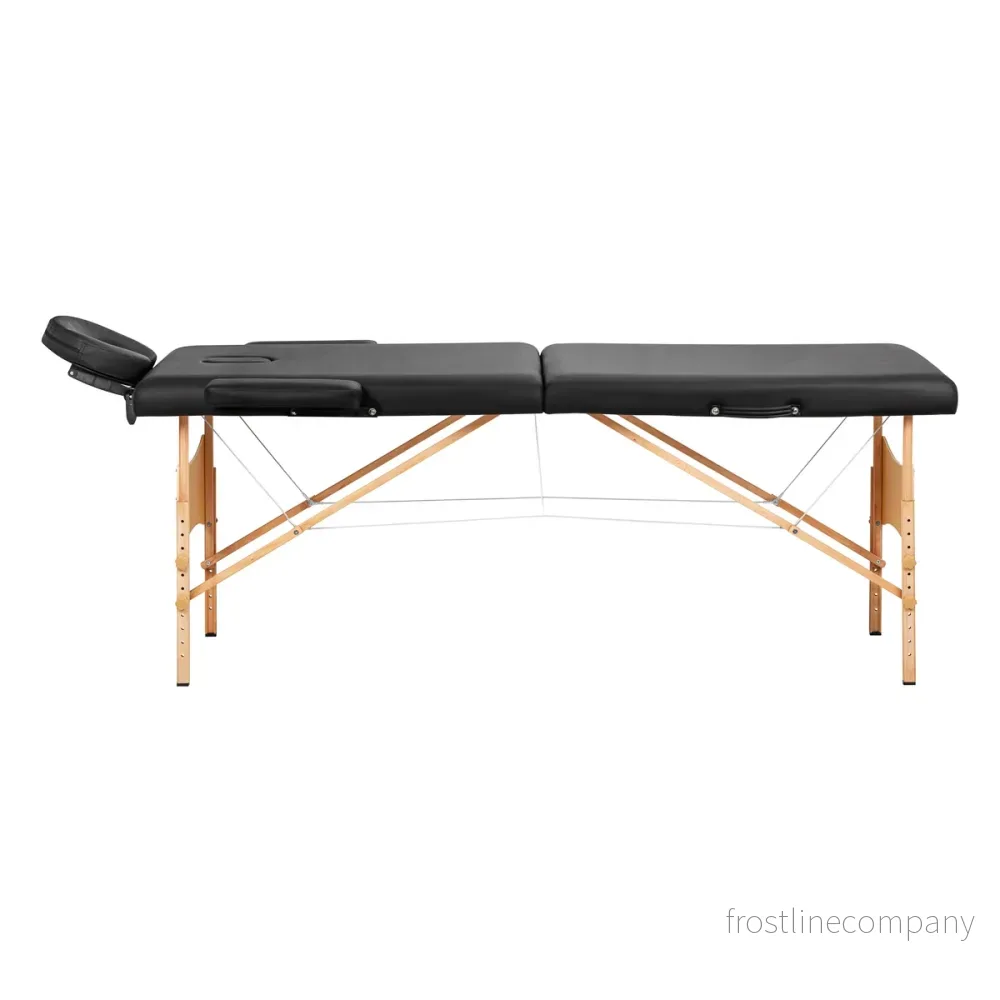 Massagebänk Hopfällbar Bokträ Balance 2 Zoner Svart - Bild 2