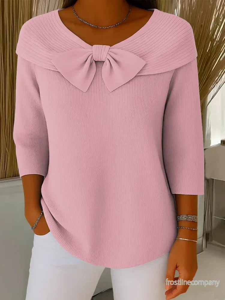 Blus Dam med Rosett - Elegant Topp - Bild 3