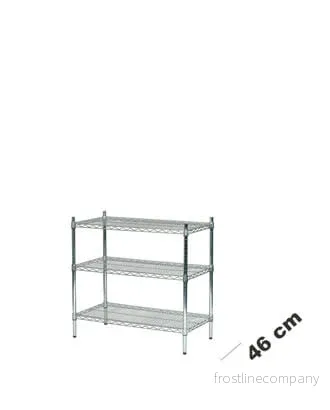 Tubo-hylde med 3 hyllplan, krom, 90 x 91 x 46 cm utan logo.