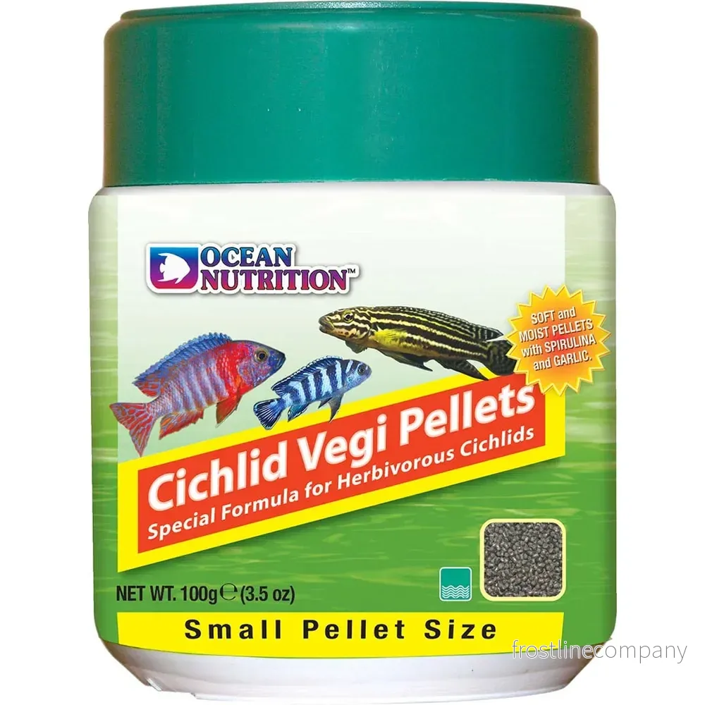 Ocean Nutrition Cichlid Vegi Pellets Small 100 g – mjuka sjunkande pellets för växtätande ciklider Ocean Nutrition Cichlid Vegi Pellets Small 100 g – mjuka sjunkande pellets för växtätande ciklider