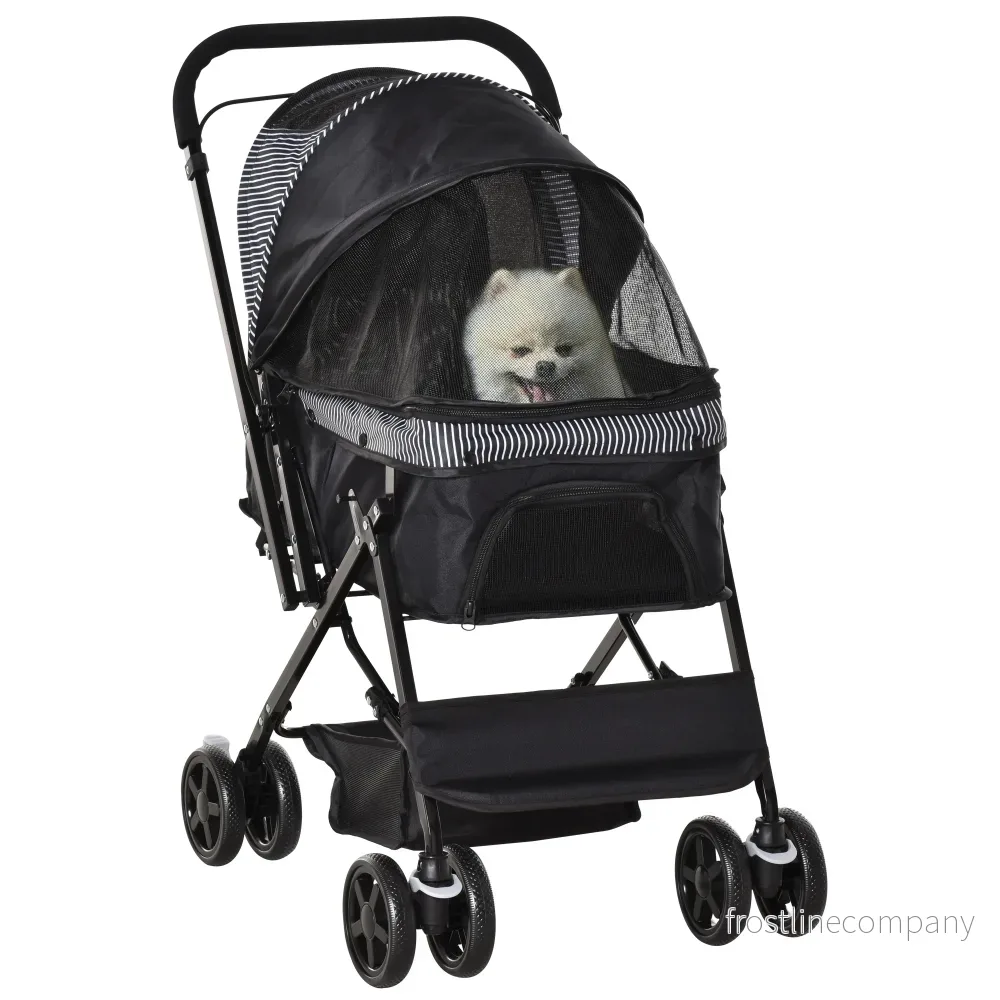 Djurvagn Hundvagn & Kattvagn – Hopfällbar Pet Stroller – 4-hjul med Broms – Ljusbrun Djurvagn Hundvagn & Kattvagn – Hopfällbar Pet Stroller – 4-hjul med Broms – Ljusbrun