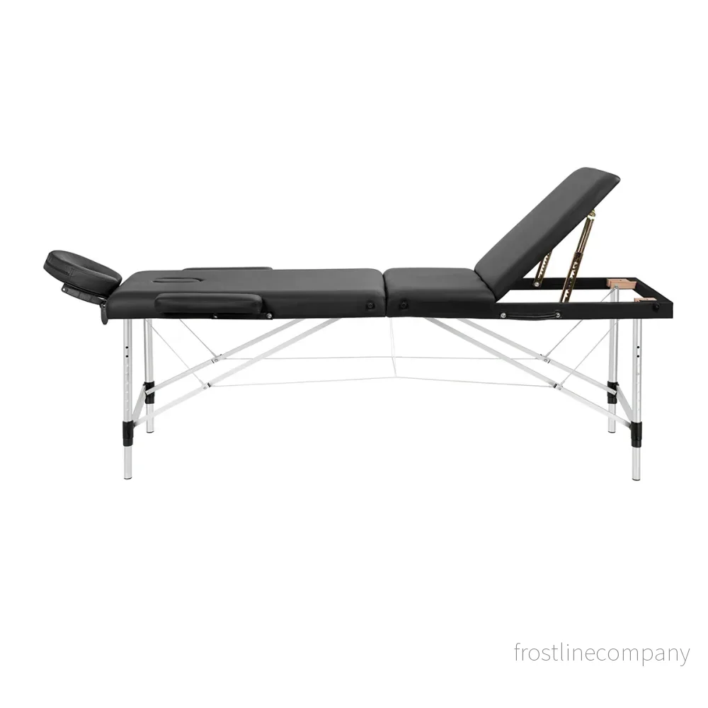 Massagebänk Hopfällbar Aluminium Balance 3 Zoner Svart - Bild 3