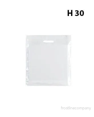 Plastpåse, liten, vit, förp. med 100 st., 35 mikron, B 25 x D/BF 6 x H 30 cm, förstärkta handtag