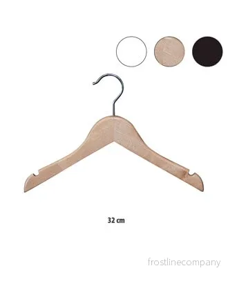 Trähängare, massiv, platt, junior, med hak och utan stång, natur, 32 cm - Bild 2