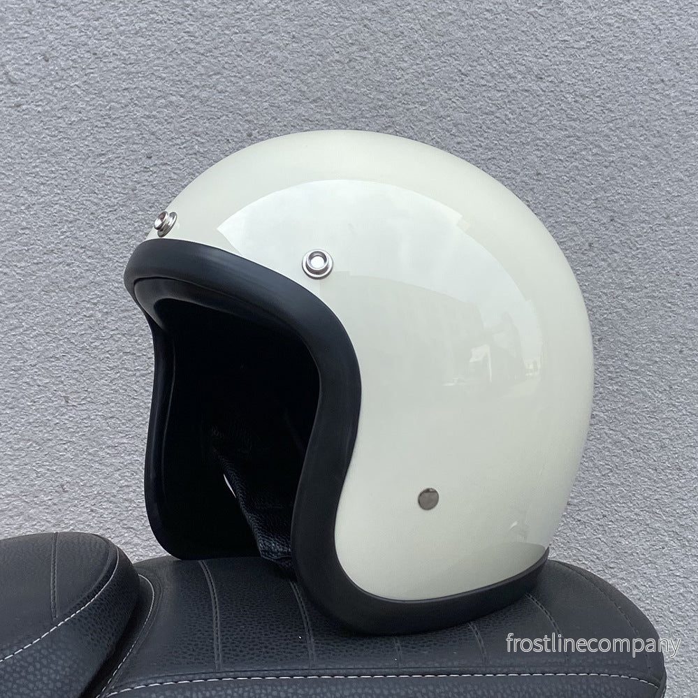Retro Halvhjälm i Glasfiber – Jet Open Face för Moped & MC