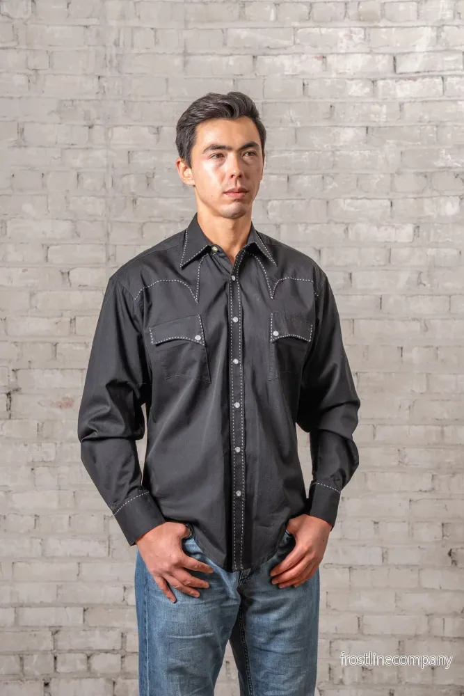 Westernskjorta Black Classic Quarter Horse Rockmount Ranch Wear