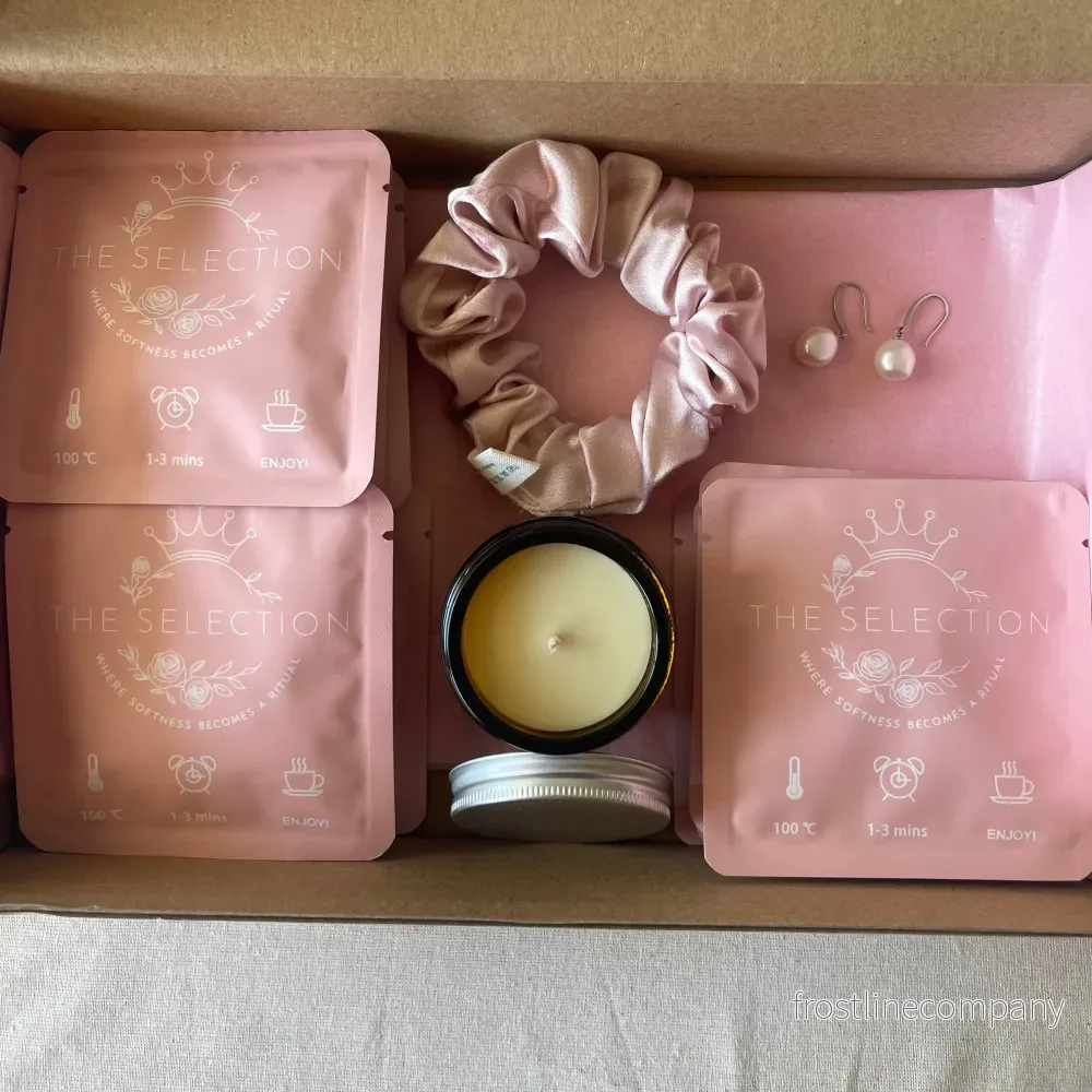The Daily Ritual|30 Momme Silk Scrunchie, Baroque Pearl 925 silver earrings, Botanical Infusions &Candles The Daily Ritual|30 Momme Silk Scrunchie, Baroque Pearl 925 silver earrings, Botanical Infusions &Candles