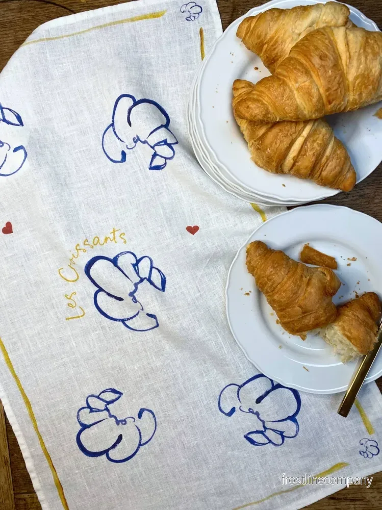 Kökshandduk linne - Croissants - Bild 2