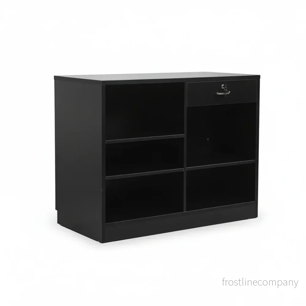 MADS bred butiksdisk, svart. B 120 - rillpanelfront - Bild 2