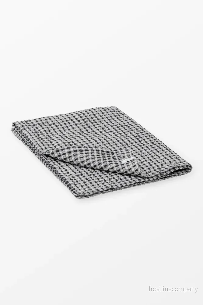 Waffle Bath Mat Black and White
