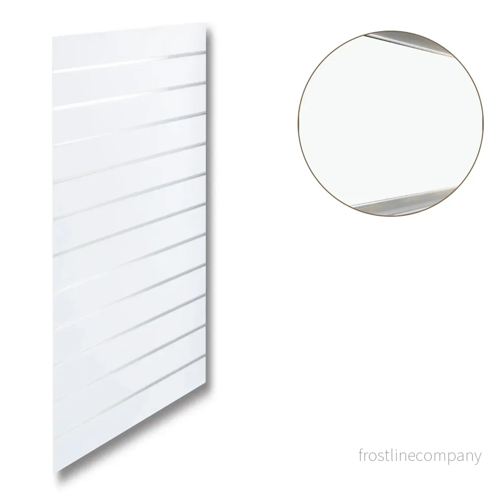Rillepanel - Standard (59,5 x 120 cm) - Vit med aluminiumlister