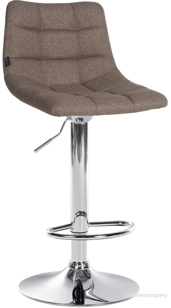 Set med 2 Barstolar med ryggstöd Tyg Justerbar Vridbar 107 Taupe - Bild 3