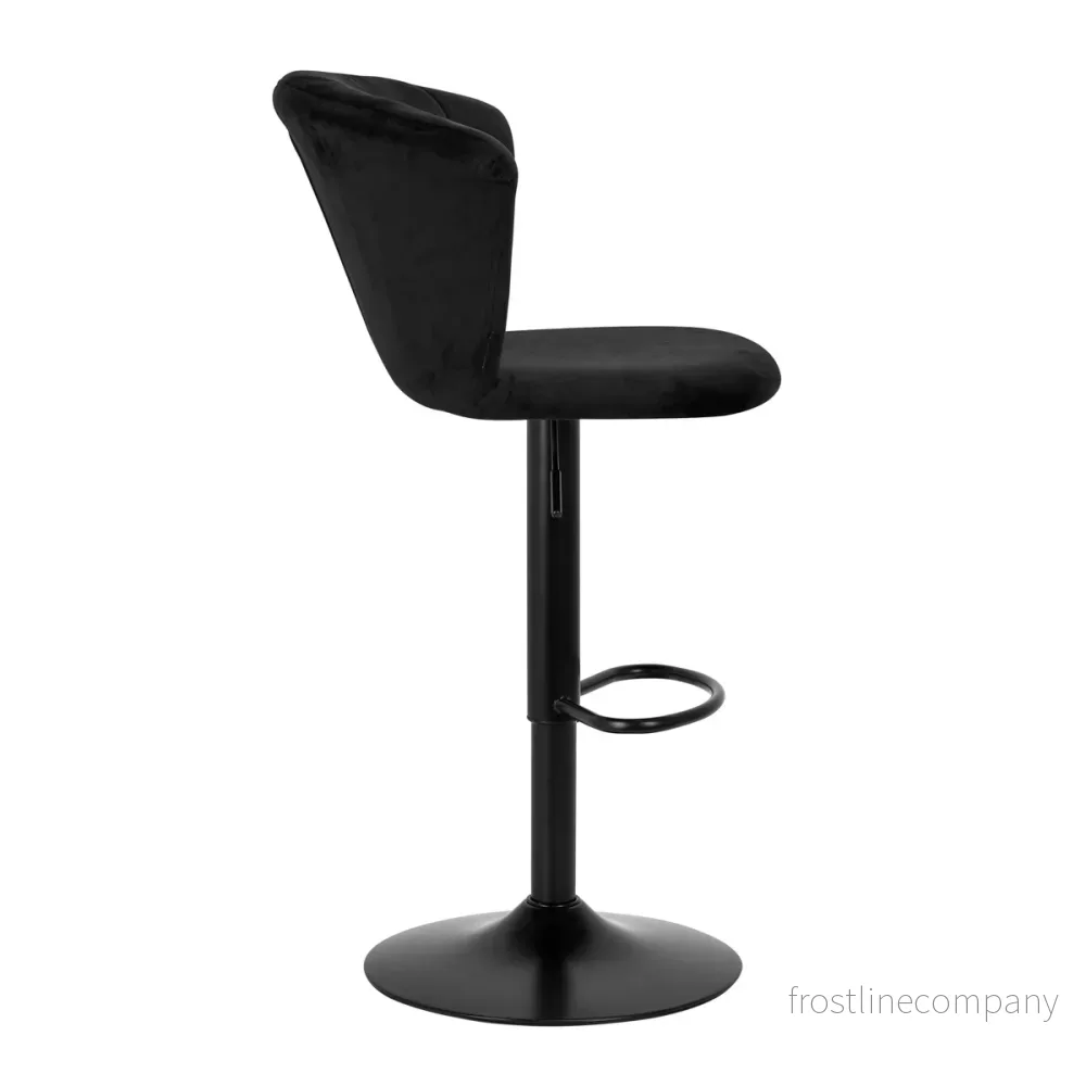 Barstol med ryggstöd 4Rico QS-B801 Sammet - Svart - Bild 2