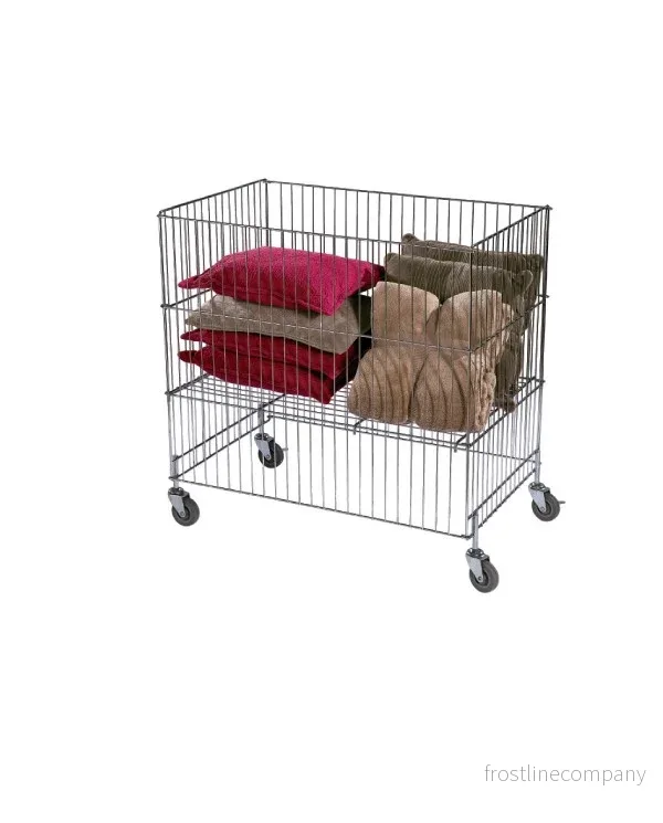 Försäljningskorg med hjul och justerbar botten – krom, B80 x D50 x H70 cm