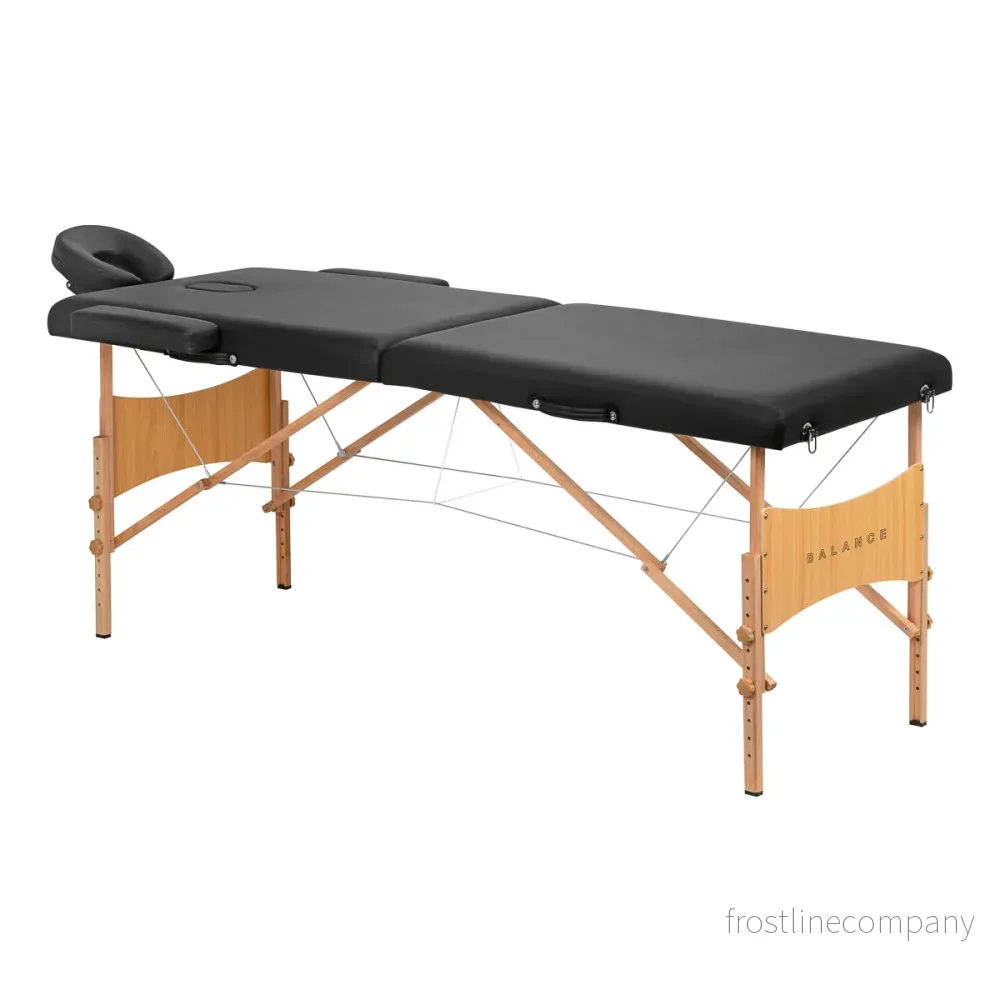 Massagebänk Hopfällbar Bokträ Balance 2 Zoner Svart Massagebänk Hopfällbar Bokträ Balance 2 Zoner Svart