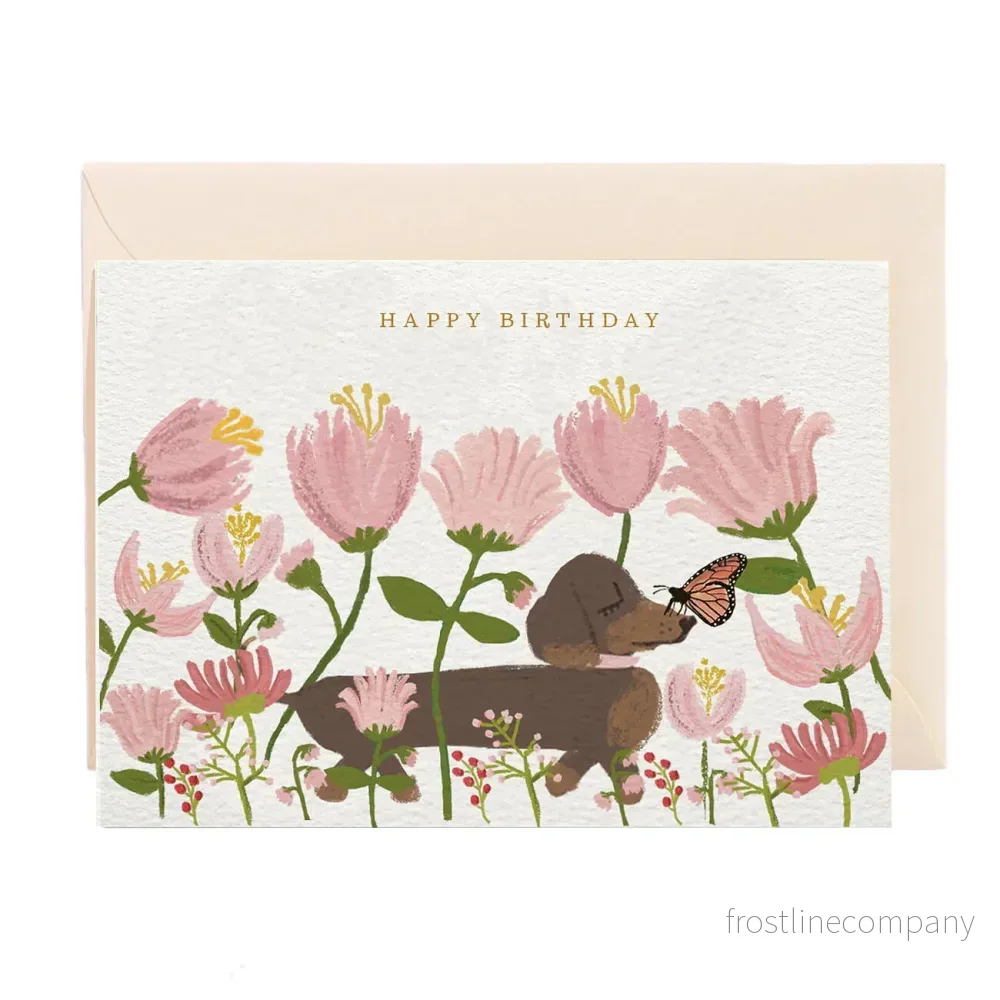Kort med Tax och blommor Kort med Tax och blommor