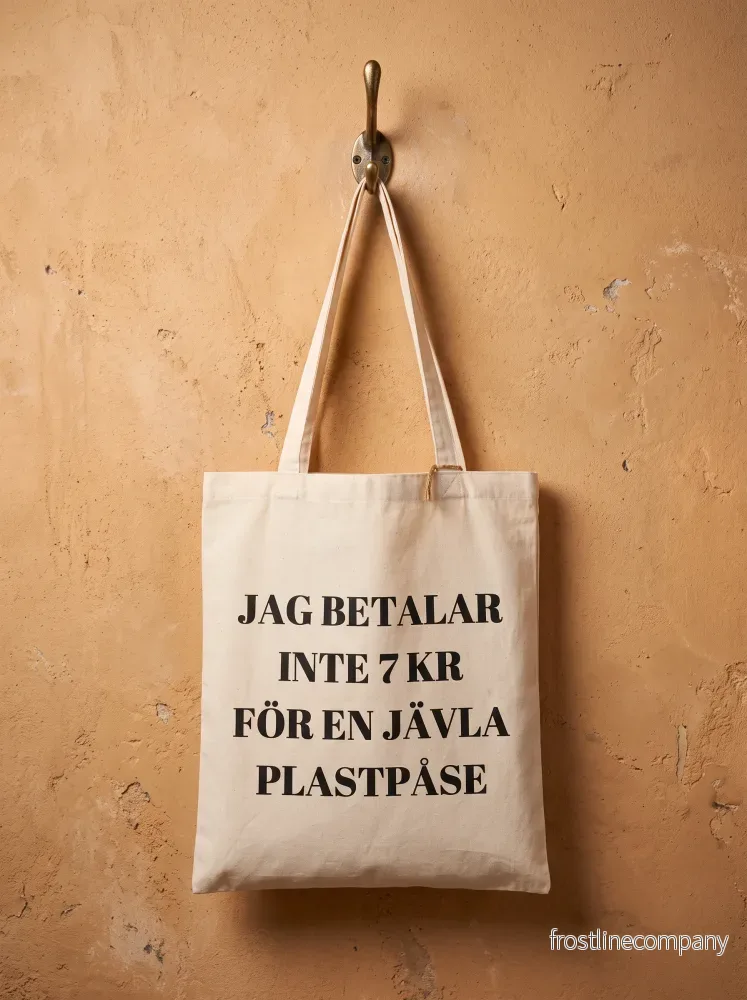 Tygpåse ”jag betalar inte 7 kr för en jävla plastpåse” Tygpåse ”jag betalar inte 7 kr för en jävla plastpåse”