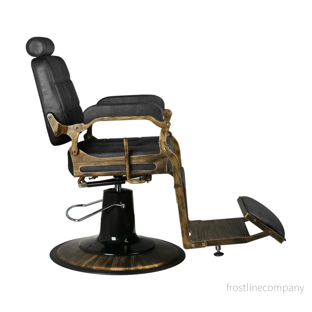Barberstol Gabbiano Boss HD Vintageläder - Svart - Bild 3