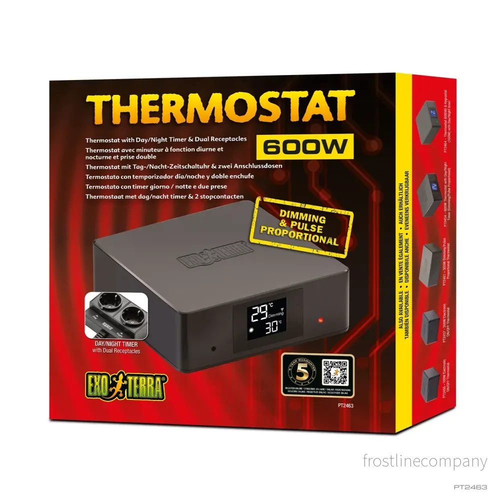 Exo Terra Thermostat 600W Dual Receptacles