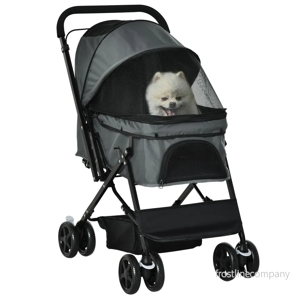 Djurvagn Hundvagn Kattvagn – Hopfällbar Pet Stroller 4-hjul – Grå – Upp till 10kg Djurvagn Hundvagn Kattvagn – Hopfällbar Pet Stroller 4-hjul – Grå – Upp till 10kg