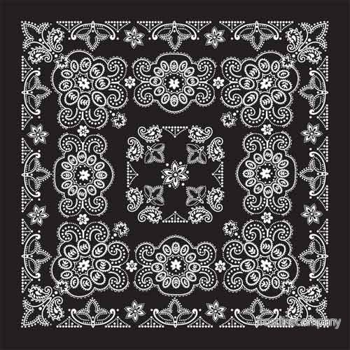 Stor Bandana Paisley Svart