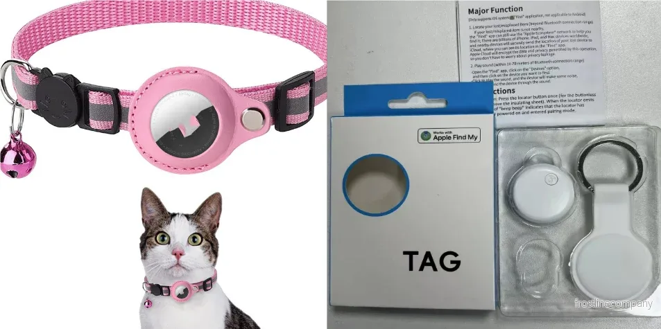 Reflekterande Katthalsband med AirTag Hållare - Nylon med Bjällra - Säkerhetslås - Bild 3