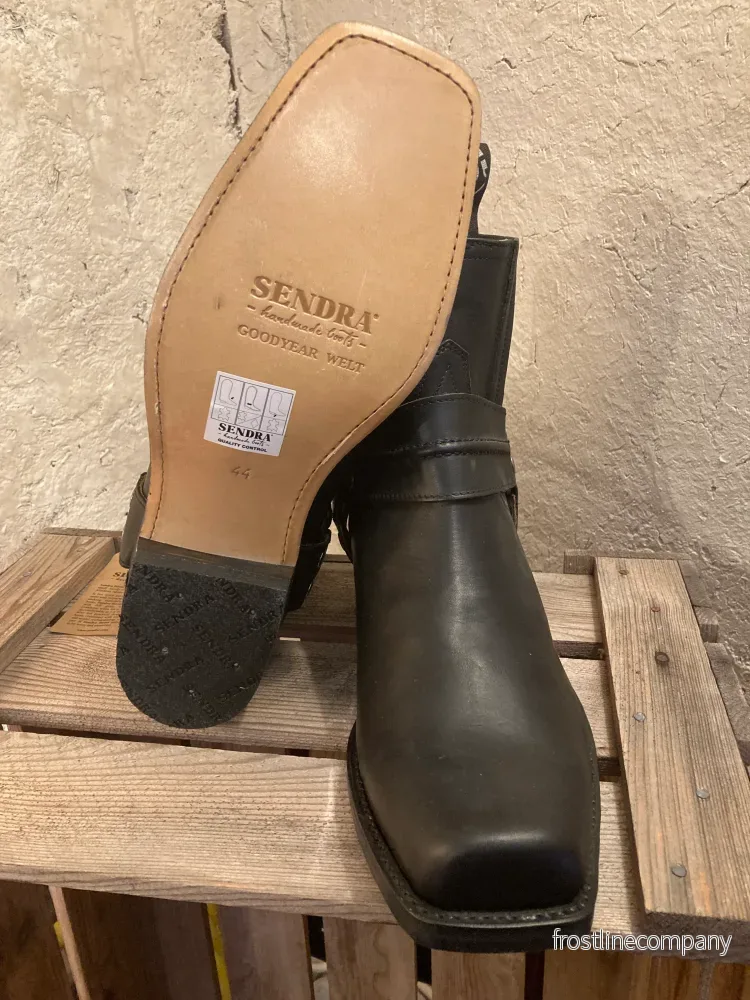 Sendra Läderboots Biker Svarta Lågskaftade st. 45 - Bild 3