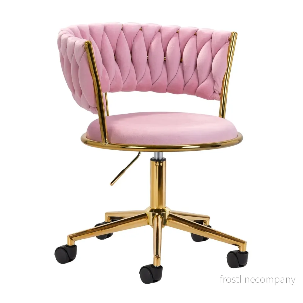 4Rico QS-GW01G Taburett med Hjul i Sammet – Rosa 4Rico QS-GW01G Taburett med Hjul i Sammet – Rosa