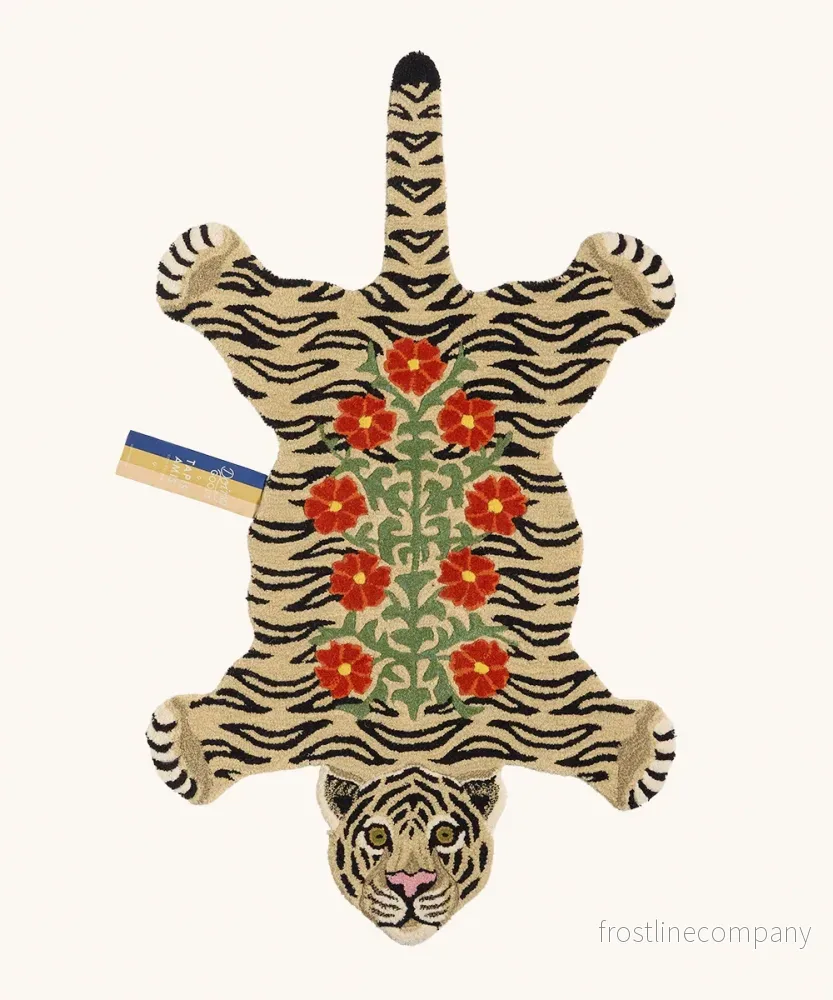 Floral White Tiger matta - två storlekar - Bild 2
