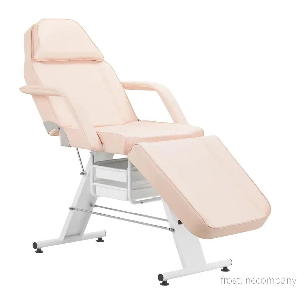 Behandlingsstol Basic 202 med brickor – Rosa Behandlingsstol Basic 202 med brickor – Rosa