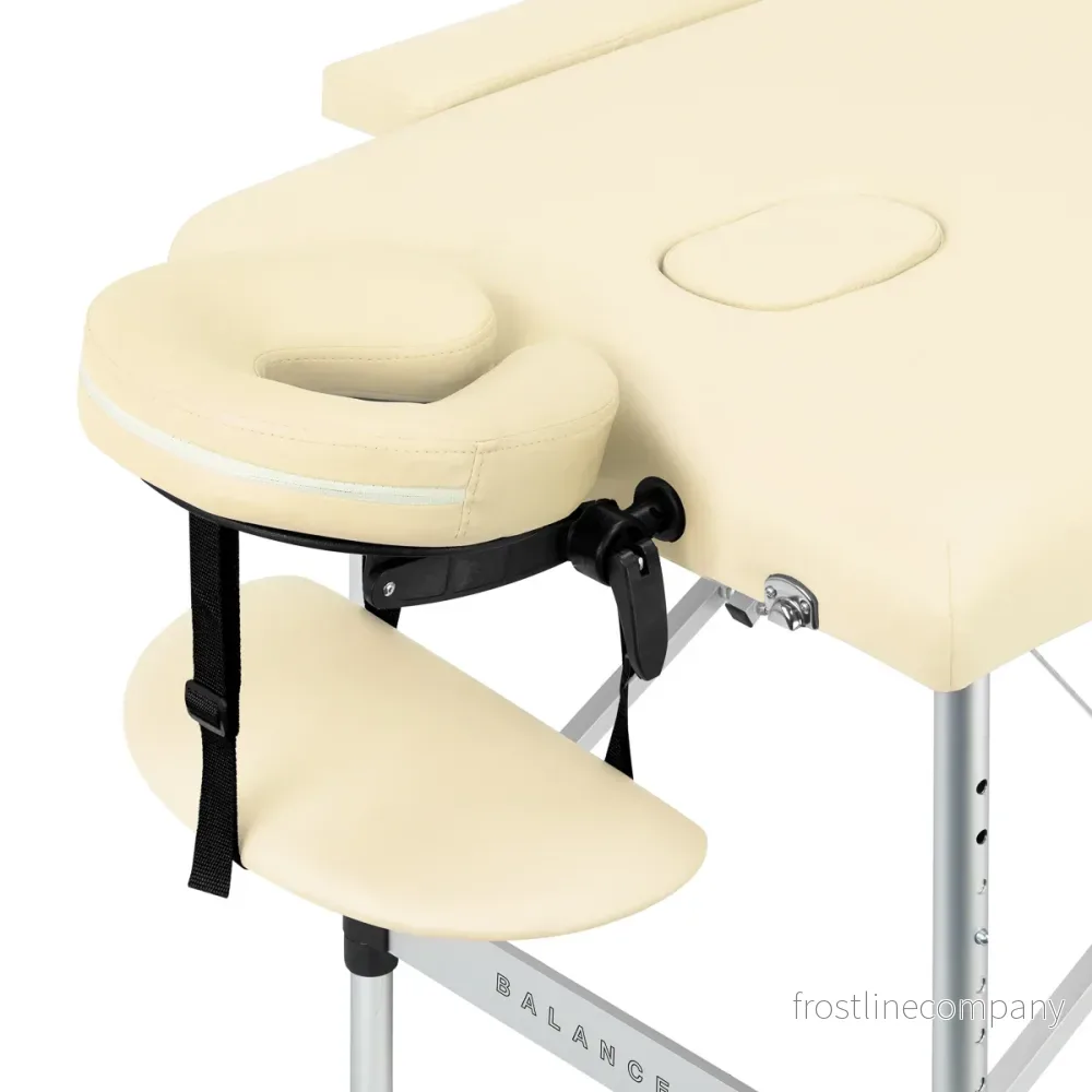 Massagebänk Hopfällbar Aluminium Balance 2 Zoner Crème - Bild 3