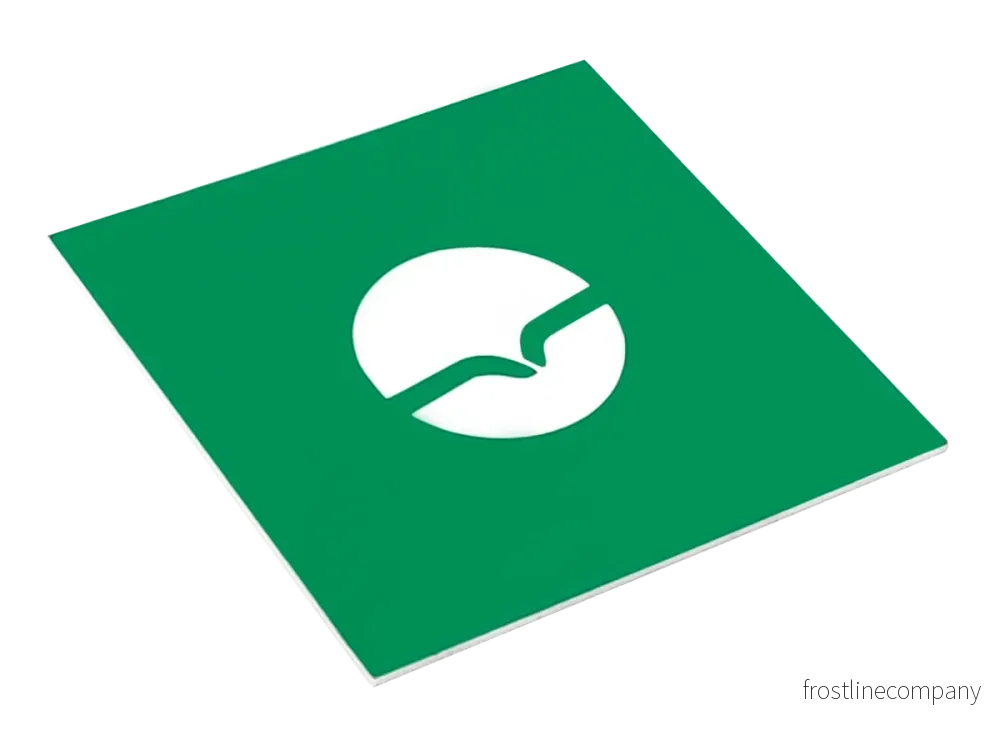 Gravyrplast Ljusgrön/Vit 600x600x1,6 mm