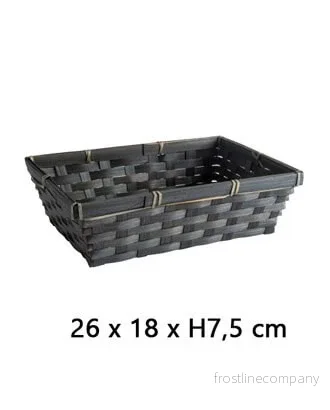 Presentkorg i bambu – svart, 26 x 18 x H7,5 cm